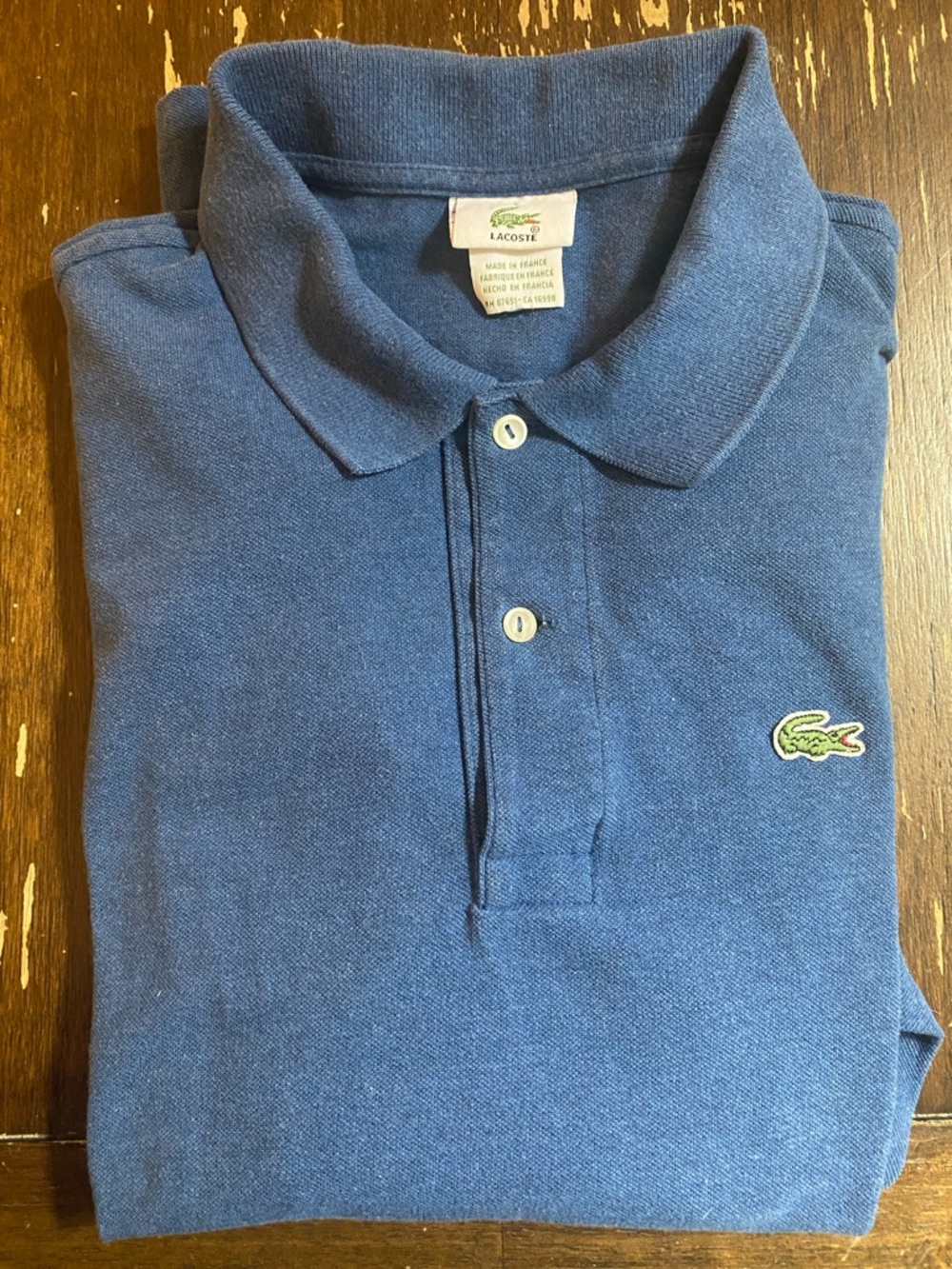 Lacoste Navy Blue Polo with Green Crocodile Patch